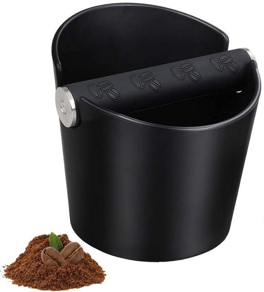 SURFOU Tischrestebehälter Abklopfbehälter für Siebträger Zubehör KnockBox Barista Kaffee Zubehör, mit herausnehmbarer Metallstange und tampermatte, leicht zu reinigen