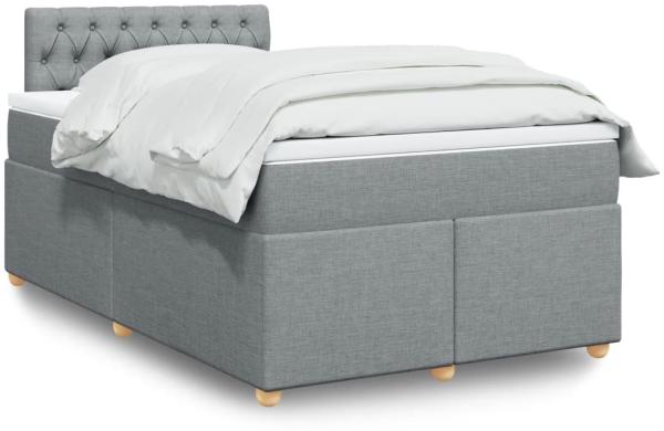 vidaXL Boxspringbett mit Matratze Hellgrau 120x200 cm Stoff 3288954