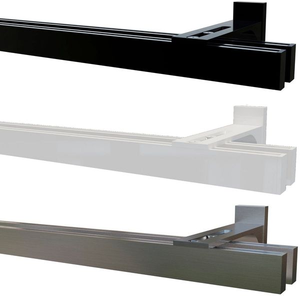 Garduna Gardinenstange 2-Lauf Hochkant System 14x34 mm Innenlauf 6mm, kürzbar, variabel in Laufabstand, 6mm Laufkanal, schliche Eleganz
