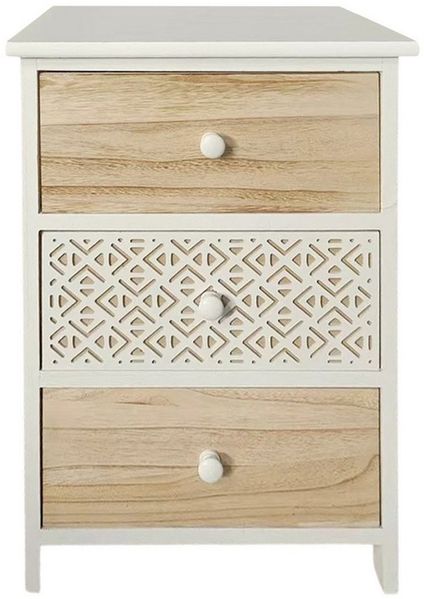 HTI-Living Kommode Kommode Melia 3 Schubladen Dekor Weiß-Artisaneiche (Stück, 1 St, 1 Kommode)