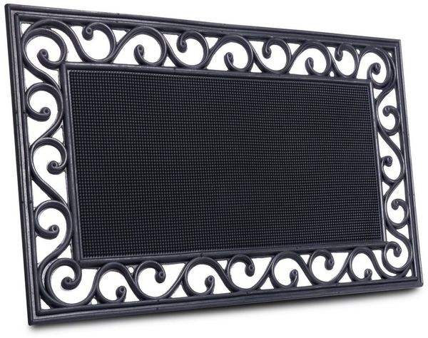 HANSE Home Fußmatte Mix Mats Gusseisen-Optik Gummi Center, Türmatte, rechteckig, Höhe: 8 mm, Strapazierfähig, pflegeleicht, robust, wetterfest, UV-beständig