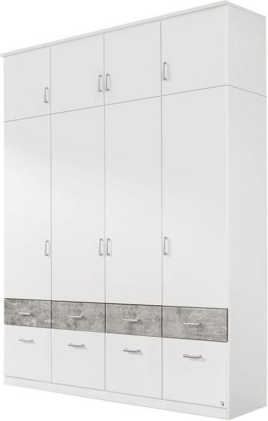 Rauch Möbel Bremen Schrankaufsatz für zusätzlichen Stauraum für den Kleiderschrank 4-türig, Weiß, kombinierbar mit Schrank-Breite 181 cm aus Modellserie Bremen BxHxT 181x39x54 cm