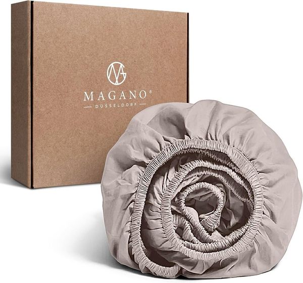 MAGANO Spannbettlaken Bambus & Baumwolle Satin, Luxus Bettlaken, Gummizug: rundum, 400 TC Luxusqualität, Hypoallergen, Thermoregulierend
