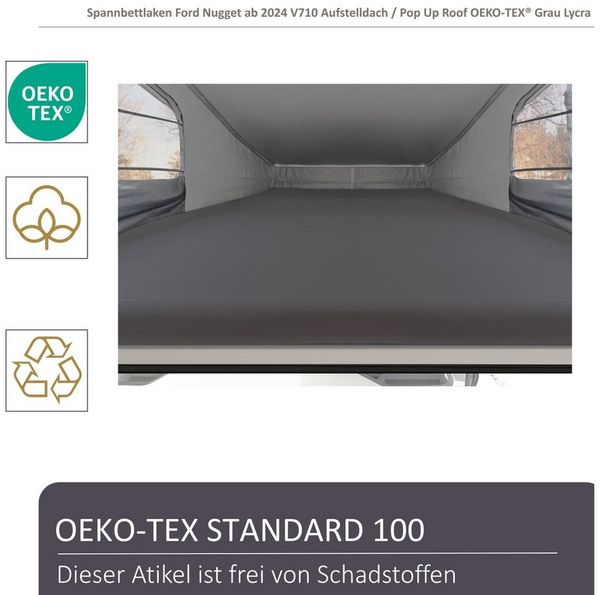 BLACK FOREST FOX Spannbettlaken Pop-Up Ford Nugget V362 2018-2023 Camper Van OEKO-TEX®, Baumwolle, Gummizug: rundum, (1 Stück)