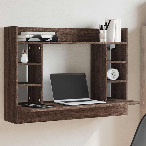 Wand-Schreibtisch, Bürotisch Braun Eichen-Optik 105 x 48 x 75 cm Holzwerkstoff