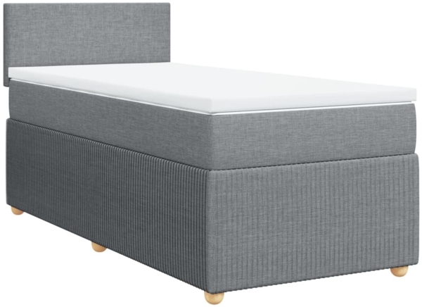 vidaXL Boxspringbett mit Matratze Hellgrau 100x200 cm Stoff 3287360