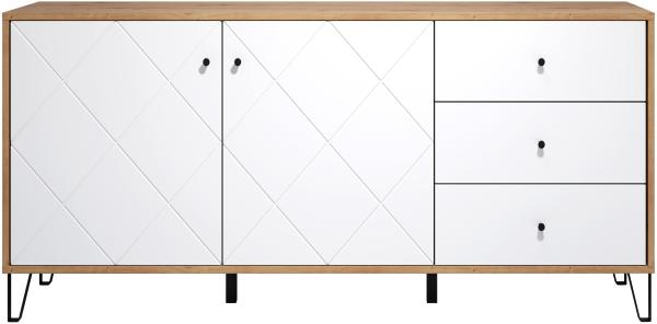 Trendteam 'Touch' Sideboard mit Soft-Close, Eiche Artisan weiß matt, 183x76x40 cm