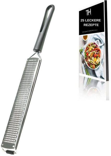 Thiru Multireibe Premium mit Edelstahl Klingen und rutschfestem Fuß inkl. Schutzelement, Zesterreißer, Messerscharfe Klingen, inklusive Schutzelemt und Rezeptbuch