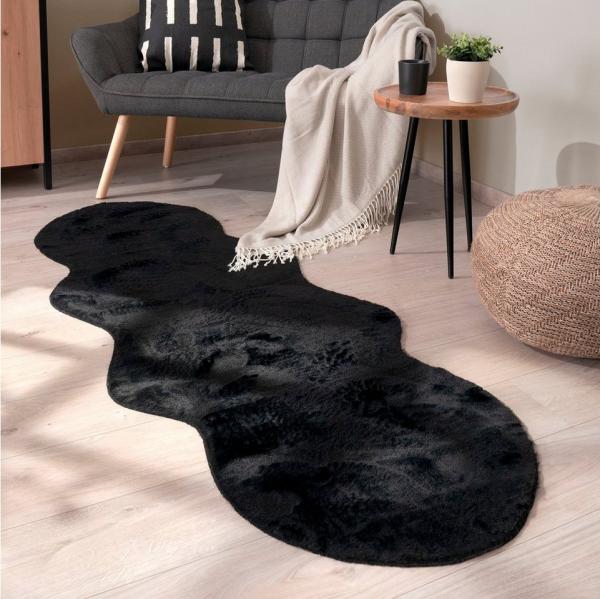 Paco Home Fellteppich Pelt 640, fellförmig, Höhe: 16 mm, Kunstfell, Uni Farben, sehr weicher Flor