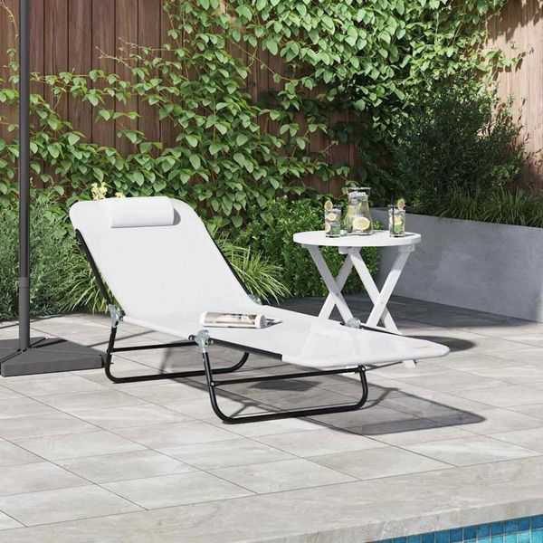 vidaXL Klappbare Sonnenliege Creme 182 x 55 x 85,5 cm Textilene 42003152