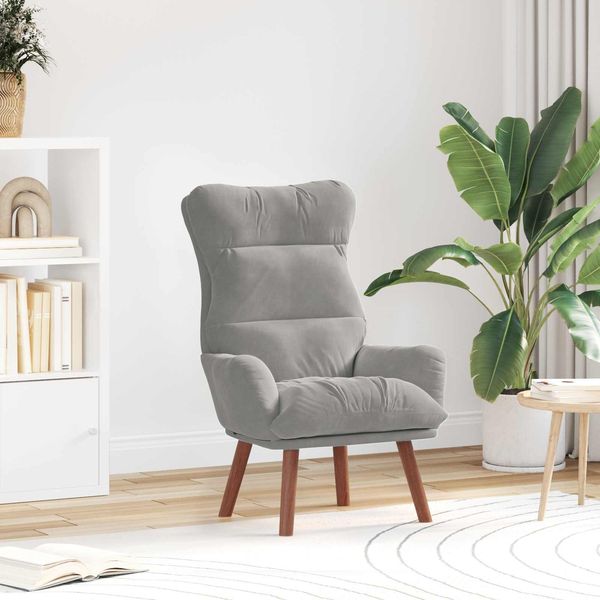 vidaXL Sessel Hellgrau 69 x 74 x 93 cm Samt 42001834