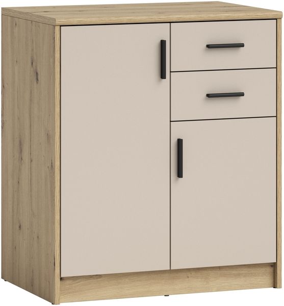 Kommode >Nelly< in Artisan Eiche Dekor / Cashmere - 74x86x50cm (BxHxT)