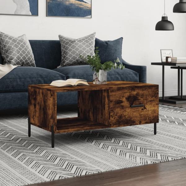 vidaXL Couchtisch Räuchereiche 90x50x40 cm Holzwerkstoff 829225