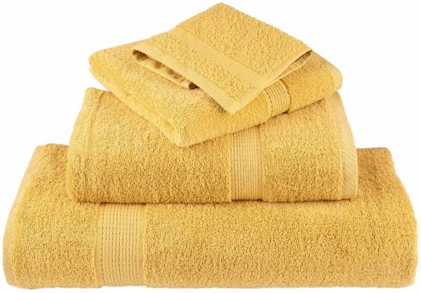 vidaXL Premium-Waschtücher SOLUND 2 Stk. Gold 30x30 cm 600 g/m² 137275 Bild 4