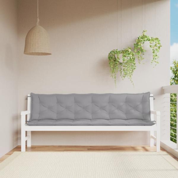 vidaXL Gartenbank-Auflagen 2 Stk. Grau 200x50x7 cm Oxford-Gewebe 361736