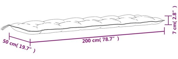 vidaXL Gartenbank-Auflagen 2 Stk. Grau 200x50x7 cm Oxford-Gewebe 361736 Bild 8