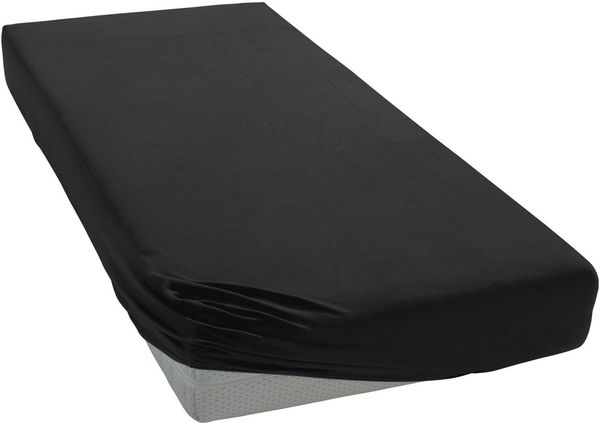 Janine Mako-Jersey Spannbetttuch Spannbettlaken 100% naturreine Baumwolle 90-100cm x 190-200cm 98 schwarz