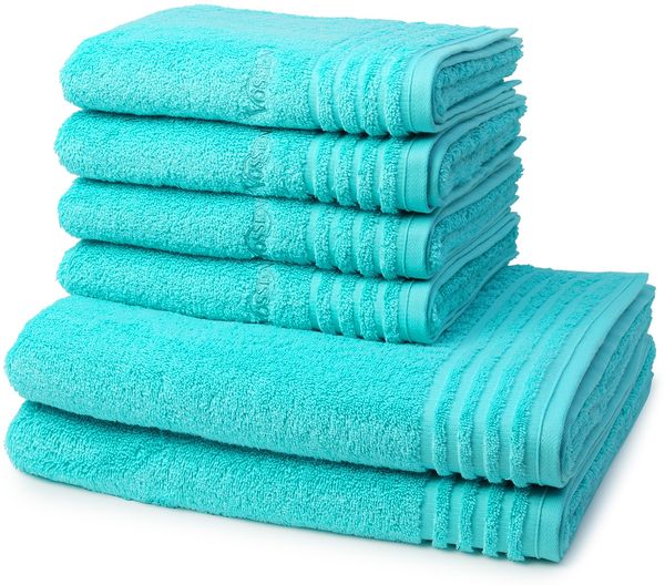 Vossen Vienna Style Supersoft 6 tlg. Frottier-Set - 4 X Handtuch (50 X 100cm), 2 X Duschtuch (67 X 140cm) - 620 g/m2 - Light azure