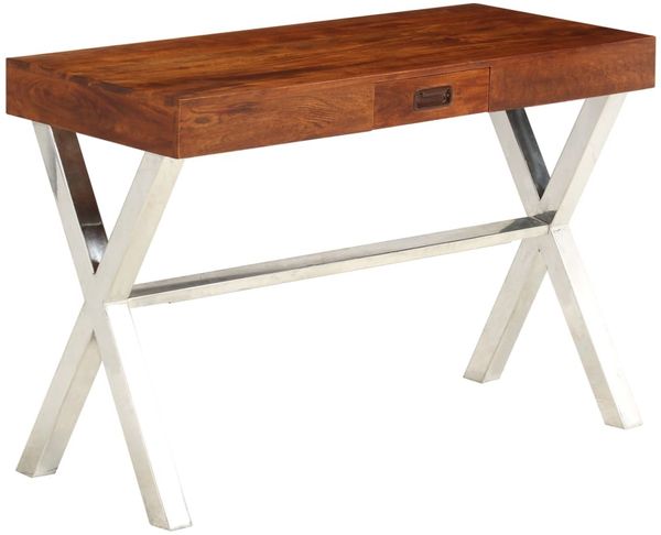 Schreibtisch, Akazienholz Massiv/Palisander-Finish, 110 x 50 x 76 cm