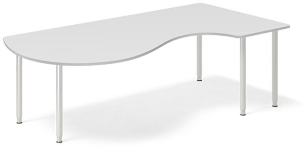 Schreibtisch DNA lichtgrau 1800x1200 mm rechts I-Bein/alu-grau