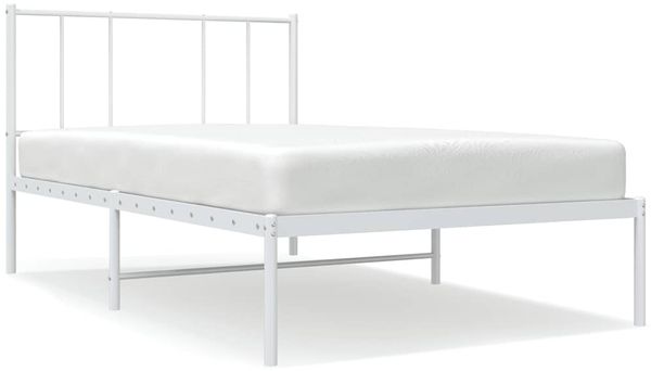 Einzelbettgestell Design für Erwachsene mit Kopfteil Metall Weiß 90x190 cm d2977e