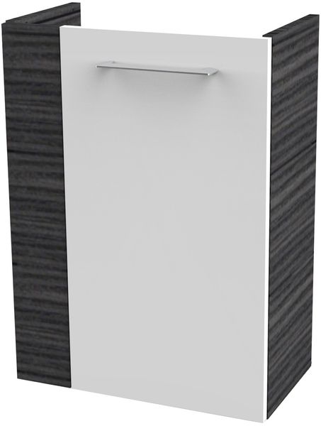 FACKELMANN SBC B.PERFEKT Waschbeckenunterschrank 45 cm breit, Weiß/Anthrazit Holzoptik, Türanschlag rechts