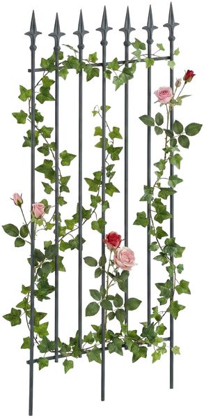 CLP Rankgitter Elisa 100x50 cm aus lackiertem Eisen im Jugendstil für Garten,anthrazit