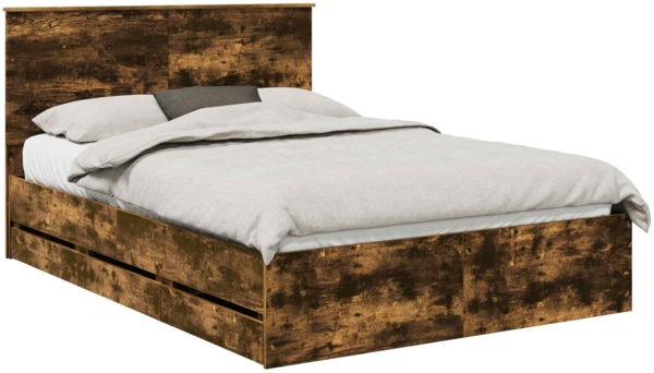vidaXL Bettrahmen Geräucherte Eiche 160 x 200 cm Ingenieurs Holz 3409444