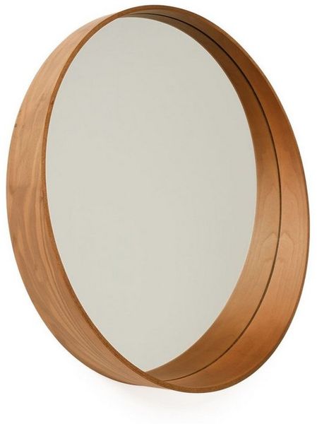 Skye Decor Spiegel >>Bias 80 << (Packung, 1-St, 1 Spiegel), Rund Form / Echtholz-Optik-Beschichtung / Geeignet für Feuchträume