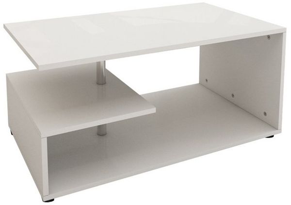 ML-DESIGN Couchtisch Geräumiger Wohnzimmertisch mit Stauraum, Holz Beistelltisch, Sofatisch mit Ablageflächen auf 3 Etagen Metall Kaffeetisch Dekostange