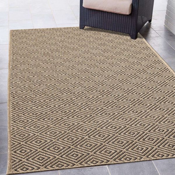 Carpetia Outdoorteppich In- & Outdoorteppich Jute-Look, rechteckig, Höhe: 5 mm, robuste Struktur wetterfest & pflegeleicht