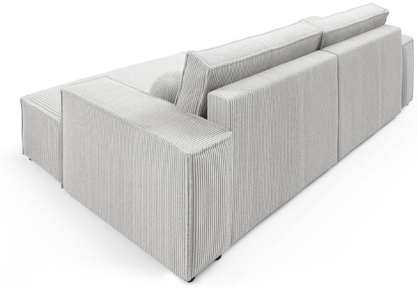 Ecksofa Schlafsofa CORUNIA XS Stoff Poso Blau Ottomane Rechts Bild 4