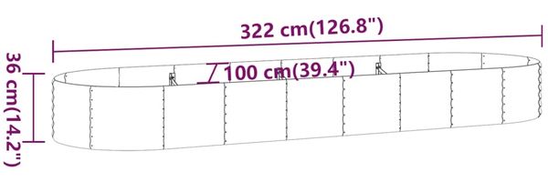 vidaXL Hochbeet Verzinkter Stahl 322x100x36 cm Anthrazit 319001 Bild 6