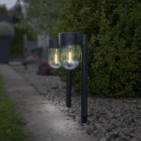 LED-Solar-Wegeleuchte "Cupola", 2er Set, schwarz
