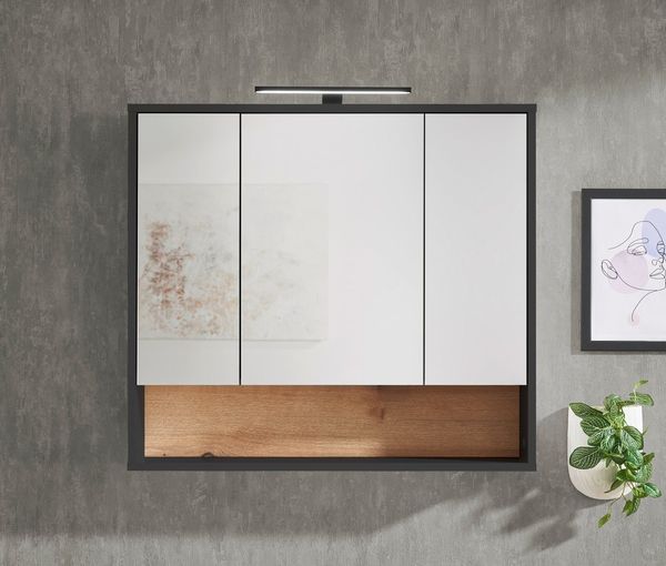 BASIC by Balculina Spiegelschrank Liguria B/H/T 80x72x21 cm (1-St) Breite 80cm, Beleuchtung, FSC-Mix 70%