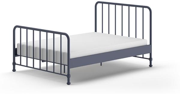 Jugendbett aus Metall in Farbe Blau matt 147 x 110 x 207 cm