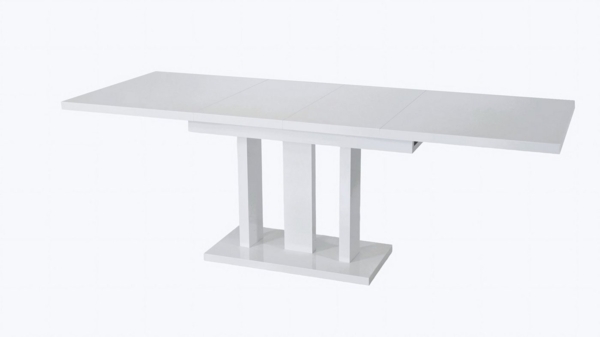 Esstisch "Appia" 130-210cm ausziehbar erweiterbar, für bis zu 8 Personen (Weiß Hochglanz)
