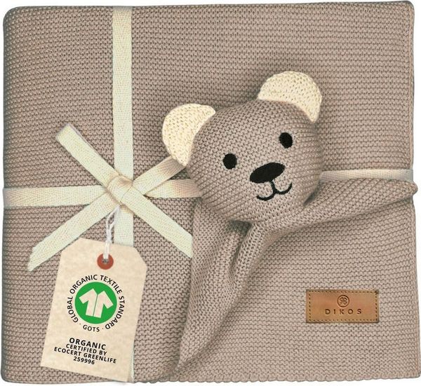 Babydecke DIKOS® Babydecke SCHMUSE-Bär Baby Geschenk Mädchen Junge Geschenkset, DIKOS, Geschenk zur Geburt, PREMIUM Qualität, 100 % BIO Baumwolle, nachhaltig