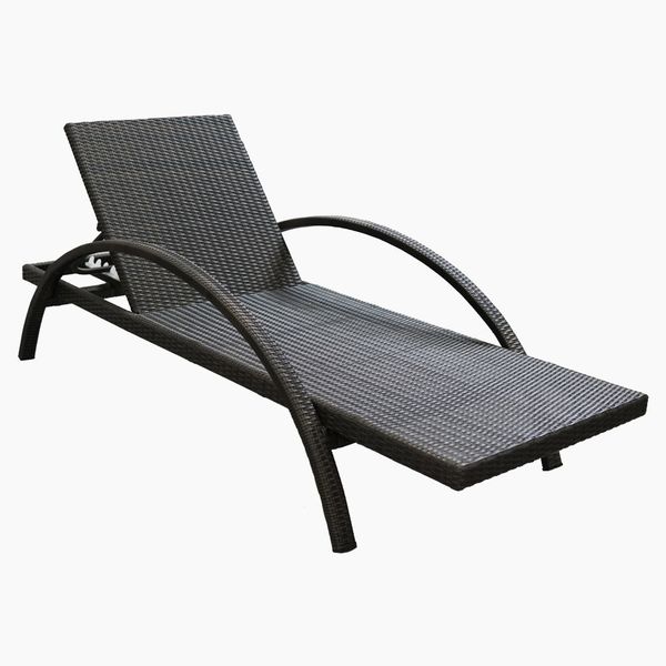 Sanotechnik Sonnenliege 'Nevada' mit verstellbarer Rückenlehne, Polyrattan, Braun, 70x190cm