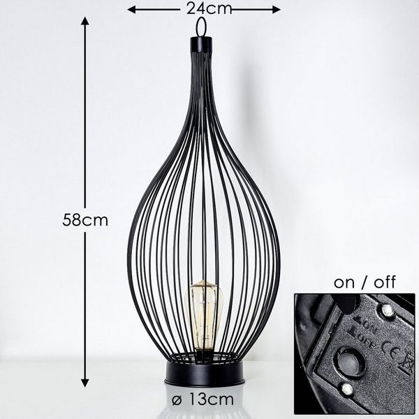 hofstein LED Solarleuchte »Trabia« LED Solarleuchte aus Metall in Schwarz, mit An-/Ausschalter, Solarlampe mit Lichteffekt, Solarpanel und Akku