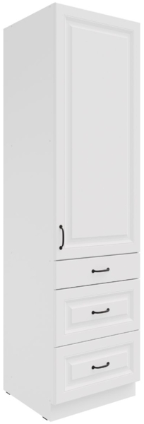 Küchen Hochschrank 60 cm Stilo Weiss Küchenzeile Küchenblock mit Schubladen