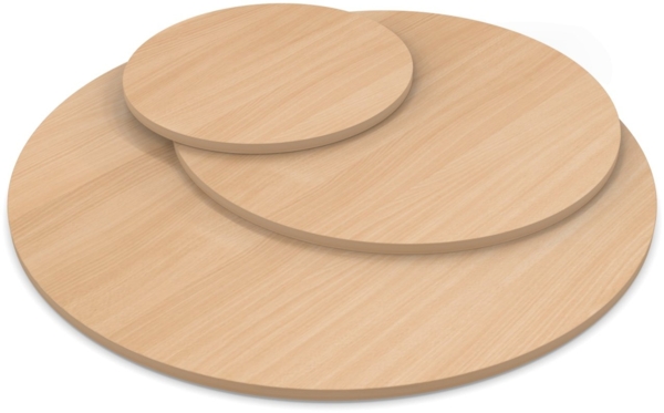Dekor Spanplatte 28mm Tischplatte rund melaminharzbeschichtet Buche mit ABS Kante Umleimer - Größe 40 x 40 cm - Höhe 2,8 cm - Farbe Buche Hell Bild 2