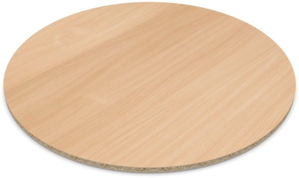 Dekor Spanplatte 28mm Tischplatte rund melaminharzbeschichtet Buche mit ABS Kante Umleimer - Größe 40 x 40 cm - Höhe 2,8 cm - Farbe Buche Hell Bild 3
