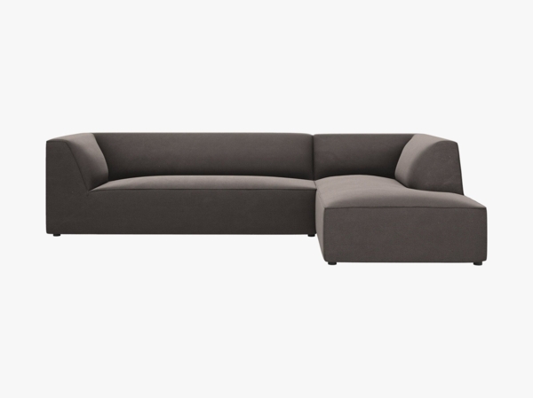 Micadoni 4-Sitzer Modular Sofa Ruby Rechts Samt Salvador Dunkelgrau