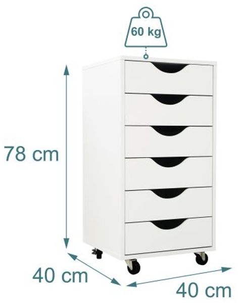 Relaxdays Rollcontainer 6 Schubladen Bild 4