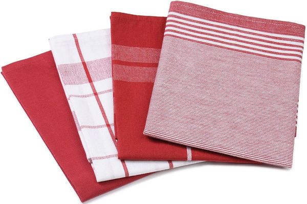 Gözze Geschirrtuch Geschirrtücher, Des. 60057, (Set, 4-tlg), kariert, gestreift und unifarben