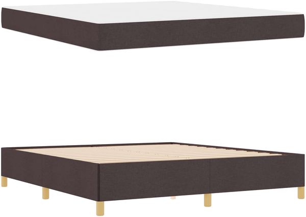 vidaXL Bettrahmen mit Matratze Dunkelbraun 180 x 200 cm Stoff 3398958 Bild 5