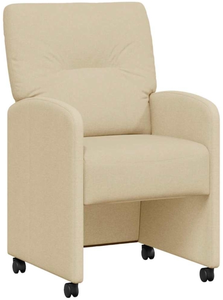 vidaXL Esszimmerstühle mit Rollen 2 pcs Creme 57 x 67 x 95 cm Stoff 42017854