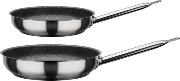 GSW Pfannen-Set Le Chef PROFILE, Edelstahl 18/8 (Set, 2-tlg, je 1 Bratpfanne Ø 24/28 cm, H: 6 cm), Induktion