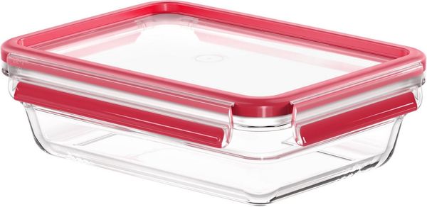Emsa Frischhaltedose Clip&Close, Made in Germany, Glas, (4-tlg), backofen-, gefrierfest, mikrowellengeeignet, (4 Dosen mit Deckel)